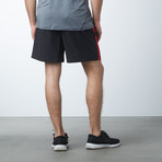 Lightweight Accented Shorts // Black + Red (XL)
