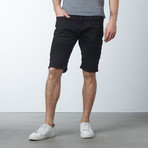 Denim Moto Shorts // Black (36)