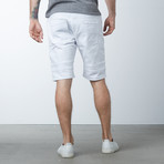 Denim Moto Shorts // White (30)