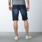 Denim Moto Shorts // Medium Blue (34)