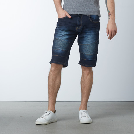 Denim Moto Shorts // Medium Blue (30)