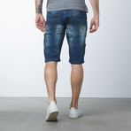 Denim Moto Shorts // Indigo (32)