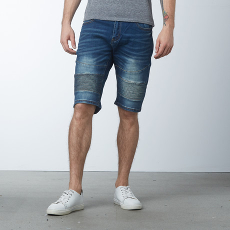 Denim Moto Shorts // Indigo (30)