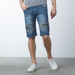 Modern Zippered Shorts // Medium Blue (34)