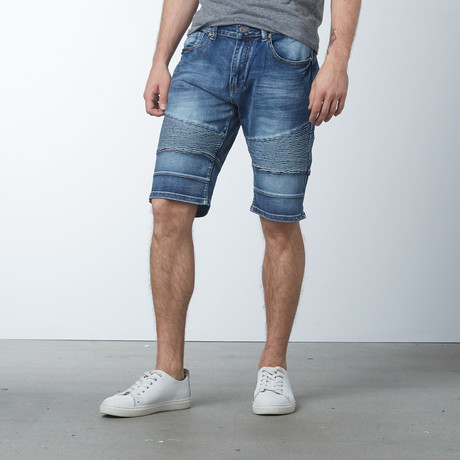 Denim Moto Shorts // Light Blue (30)