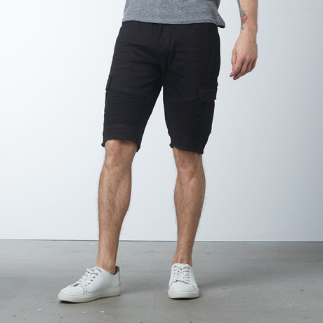 Denim Cargo Shorts // Black (30)