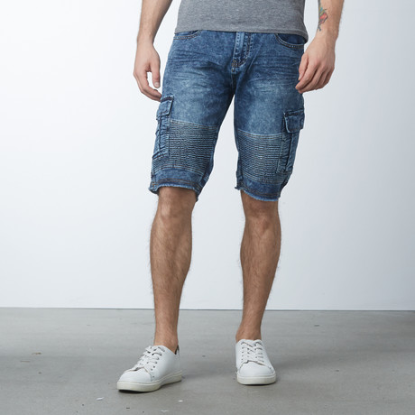 Denim Cargo Shorts // Light Blue (30)