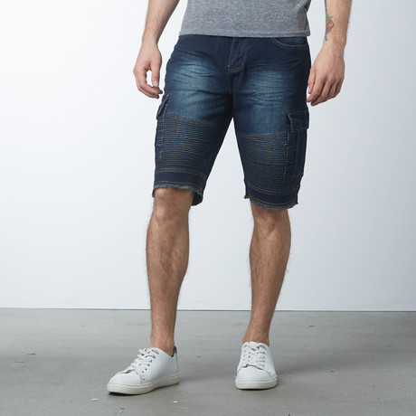 Denim Cargo Shorts // Dark Tint (30)