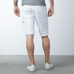 Denim Cargo Shorts // White (30)