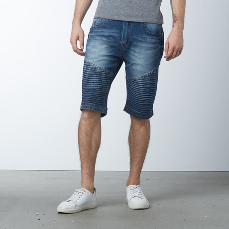 Modern Moto Shorts // Medium Blue (30)