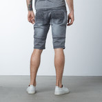 Colored Denim Moto Shorts // Black (30)