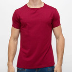 Men's Crew Neck T-Shirt // Burgundy (S)