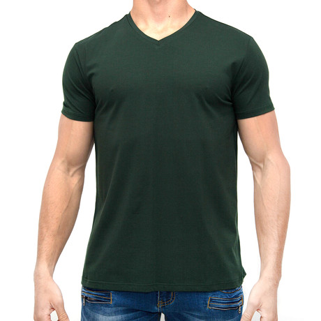 Men's V-Neck T-Shirt // Olive (S)