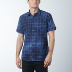 Linear Short Sleeve Shirt // Navy (M)