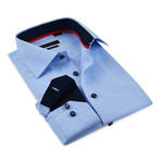 Liam Button-Up Shirt // Heathered Blue + Navy (3XL)