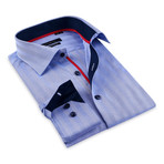 Logan Contrast Collar Button-Up Shirt // Navy (XL)