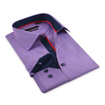 Button-Up Shirt // Purple + Navy (L)