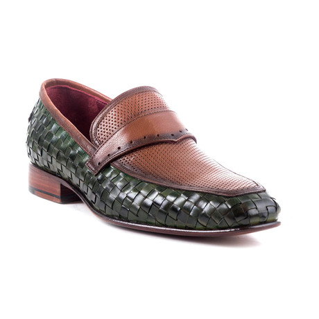 Premium Woven Loafer // Camel + Military Green (Euro: 40)