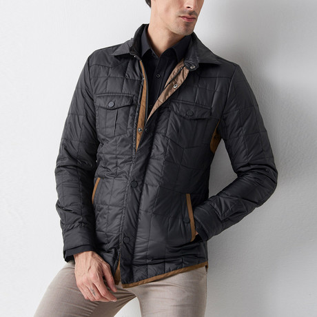 Quilted Mont Jacket // Black +Brown (Euro: 46)