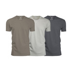 Ultra Soft Suede Crew-Neck // Heavy Metal + Stone + Sand // Pack of 3 (2XL)