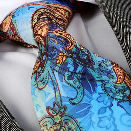 Amedeo Exclusive // Silk Tie // Blue Parrot Paisley