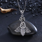Micro-Pav'e Angel Drop Necklace