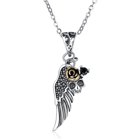 Micro-Pav'e Angel Wings Necklace