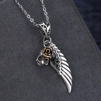 Micro-Pav'e Angel Wings Necklace