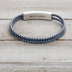 DOUBLE LAYER BRAIDED MAGNETIC CORD BRACELET // BLACK + BLUE