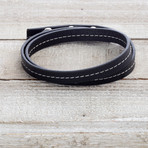 Leather Wrap Around Bracelet // Black