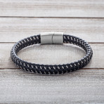 Braided Black Leather Bracelet