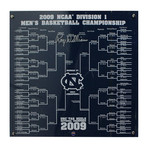 Roy Williams Signed UNC Basketball Engraved Bracket