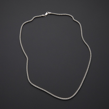 Sterling Silver Weave Box Chain Necklace (20"L)