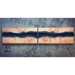 River Series XL Matched Panels // Big Leaf Maple + Blue Glass