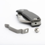 Black Panther Titanium Knife + Glass Breaker + Pocket Clip // Black