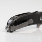 Black Panther Titanium Knife + Glass Breaker + Pocket Clip // Black
