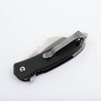 Black Panther Titanium Knife + Glass Breaker + Pocket Clip // Black