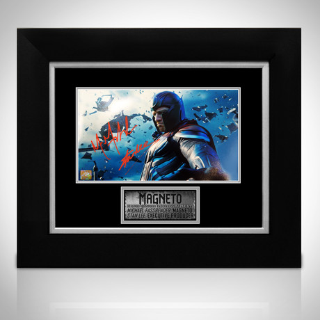 Magneto // Michael Fassbender + Stan Lee Signed Photo // Custom Frame