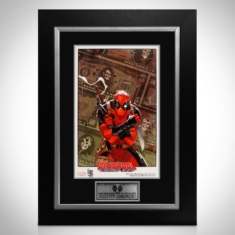 Deadpool Money // Giuseppe Camuncoli Signed Artwork // Custom Frame