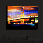 Illuminated Wall Art // Corina Bakke // Golden Gates SF (20"W x 16"H x 3.25"D)