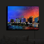 Illuminated Wall Art // Corina Bakke // Miami Beach Skyline (20"W x 16"H x 3.25"D)