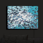 Illuminated Wall Art // Iris Lehnhardt // Mosaic Veil Blue (20"W x 16"H x 3.25"D)