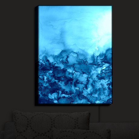 Illuminated Wall Art // Julia Di Sano // Into the Eye Turquoise (20"W x 16"H x 3.25"D)