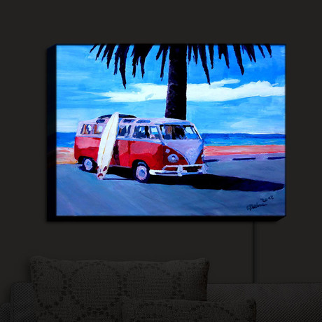 Illuminated Wall Art // Markus Bleichner // The Red Bus (20"W x 16"H x 3.25"D)