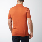 Knitted Polo Shirt // Orange (XL)