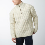 Diamond Zip Neck // Aran Fleck (2XL)