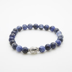 Jean Claude Jewelry // Cerulean Stone Bracelet + Silver Buddha // Blue