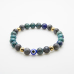 Lazurite Evil Eye Bracelet // Blue + Green