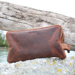 Buffalo Leather Dopp Bag (Brown)