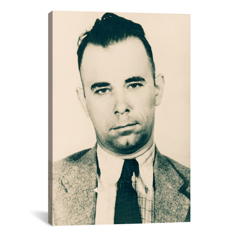 John Dillinger // Gangster Mugshot (18"W x 26"H x 0.75"D)